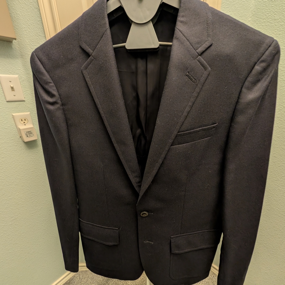 Navy VBC Flannel Sportcoat Jacket 36S JCrew